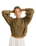 Classic Knit Jumper in Olive