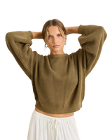 Classic Knit Jumper in Olive