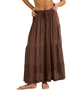 Classic Tiered Maxi Skirt in Chocolate