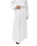 Classic Tiered Maxi Skirt in White