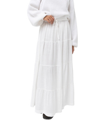 Classic Tiered Maxi Skirt in White