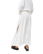 Classic Tiered Maxi Skirt in White
