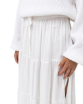 Classic Tiered Maxi Skirt in White