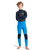 Boys Legend 4/3mm Back Zip Wetsuit in Cyan, Slate & Multi