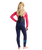 Girls Legend 4/3mm Back Zip Wetsuit in Slate, Coral & Ocean Blue