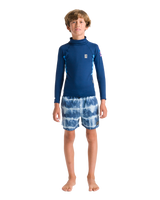 Boys Nuwave Rash Vest in Slate Navy, Cyan & Multi
