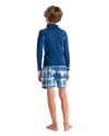 Boys Nuwave Rash Vest in Slate Navy, Cyan & Multi