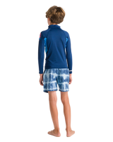 Boys Nuwave Rash Vest in Slate Navy, Cyan & Multi