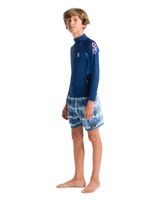 Boys Nuwave Rash Vest in Slate Navy, Cyan & Multi