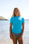 UV Basic Rash Vest in Ocean Blue & White