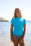 UV Basic Rash Vest in Ocean Blue & White