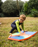 The C-Skins Boys NuWave C-Kid Baby Front Zip Wetsuit in Bluestone & Lime