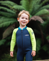 The C-Skins Boys NuWave C-Kid Baby Front Zip Wetsuit in Bluestone & Lime