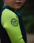 The C-Skins Boys NuWave C-Kid Baby Front Zip Wetsuit in Bluestone & Lime