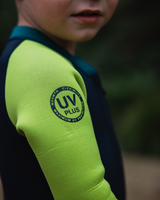 The C-Skins Boys NuWave C-Kid Baby Front Zip Wetsuit in Bluestone & Lime