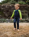 The C-Skins Boys NuWave C-Kid Baby Front Zip Wetsuit in Bluestone & Lime