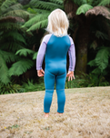 The C-Skins Girls NuWave C-Kid Baby Front Zip Wetsuit in Steel Blue & Lilac
