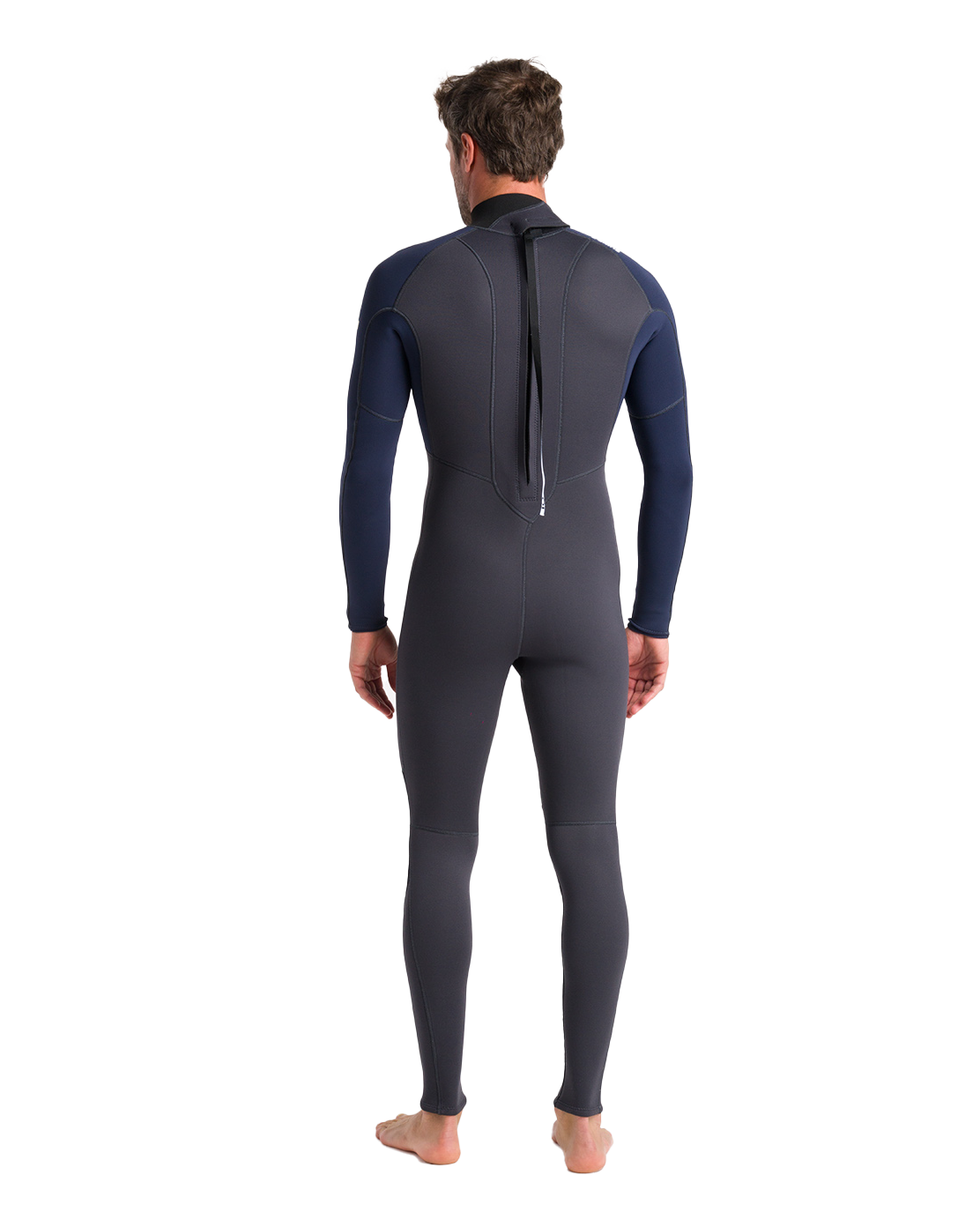 The C-Skins Mens NuWave Element 3/2mm Back Zip Wetsuit in Anthracite, Slate & Saffron