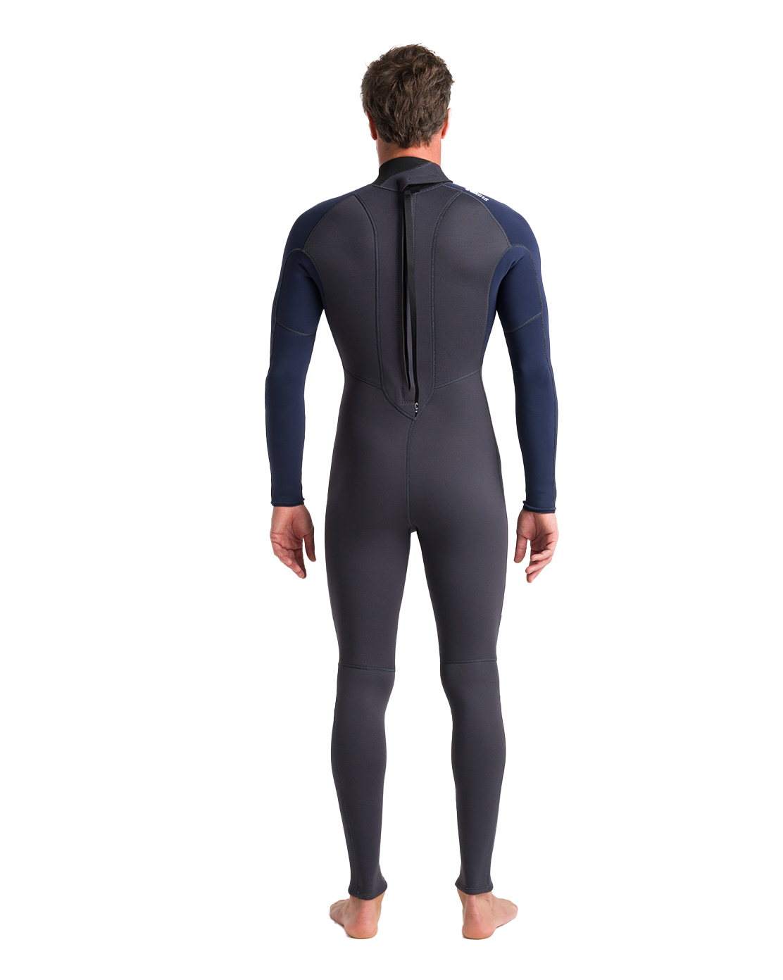 The C-Skins Mens NuWave Element 3/2mm Back Zip Wetsuit in Anthracite, Slate & Saffron