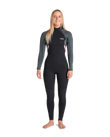 The C-Skins Womens NuWave Element 3/2mm Back Zip Wetsuit in Black, Forest Green & Rose
