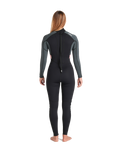The C-Skins Womens NuWave Element 3/2mm Back Zip Wetsuit in Black, Forest Green & Rose
