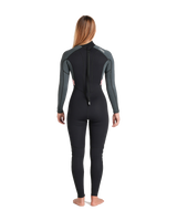 The C-Skins Womens NuWave Element 3/2mm Back Zip Wetsuit in Black, Forest Green & Rose