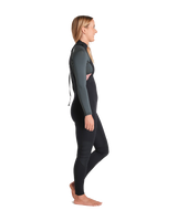 The C-Skins Womens NuWave Element 3/2mm Back Zip Wetsuit in Black, Forest Green & Rose