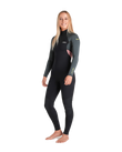 The C-Skins Womens NuWave Element 3/2mm Back Zip Wetsuit in Black, Forest Green & Rose