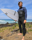 NuWave Legend 3/2mm Back Zip Wetsuit in Black, Bluestone & Petrol