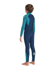 Boys NuWave Legend 4/3mm Back Zip Wetsuit in Bluestone, Emerald & Lime