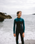 Boys NuWave Legend 4/3mm Back Zip Wetsuit in Bluestone, Emerald & Lime