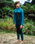 Boys NuWave Legend 4/3mm Back Zip Wetsuit in Bluestone, Emerald & Lime