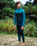 Boys NuWave Legend 4/3mm Back Zip Wetsuit in Bluestone, Emerald & Lime
