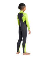 Boys NuWave Legend 4/3mm Back Zip Wetsuit in Meteor, Lime & Orange