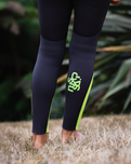 Boys NuWave Legend 4/3mm Back Zip Wetsuit in Meteor, Lime & Orange