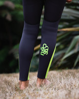 Boys NuWave Legend 4/3mm Back Zip Wetsuit in Meteor, Lime & Orange