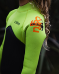 Boys NuWave Legend 4/3mm Back Zip Wetsuit in Meteor, Lime & Orange