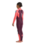Boys NuWave Legend 4/3mm Back Zip Wetsuit in Rust, Coral Flame & Blue