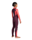 Boys NuWave Legend 4/3mm Back Zip Wetsuit in Rust, Coral Flame & Blue