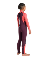 Boys NuWave Legend 4/3mm Back Zip Wetsuit in Rust, Coral Flame & Blue