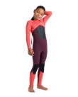 Boys NuWave Legend 4/3mm Back Zip Wetsuit in Rust, Coral Flame & Blue