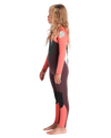 Girls NuWave Legend 4/3mm Back Zip Wetsuit in Rust, Coral Flame & Blue