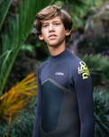 Boys NuWave Legend 5/4/3mm Back Zip Wetsuit in Olive & Meteor