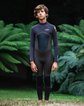 Boys NuWave Legend 5/4/3mm Back Zip Wetsuit in Olive & Meteor