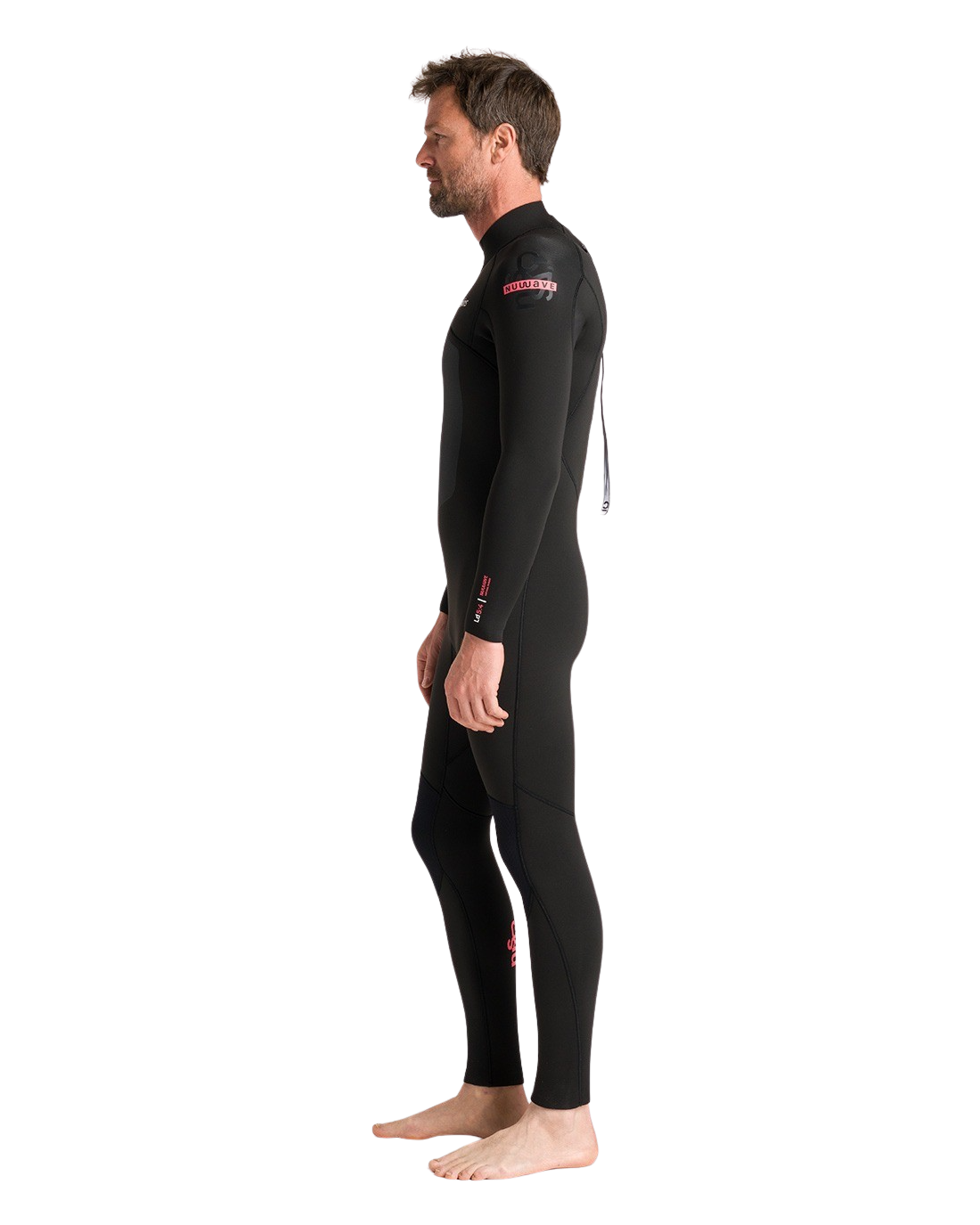 NuWave Legend 5/4mm Back Zip Wetsuit in Black & Neon Flare