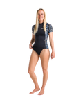 NuWave UV Skins Rash Vest in Raven Black & Tropical
