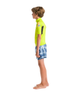 The C-Skins Boys Nuwave Rash Vest in Lime, Anthracite & Multi
