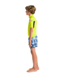 The C-Skins Boys Nuwave Rash Vest in Lime, Anthracite & Multi