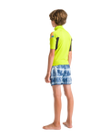 The C-Skins Boys Nuwave Rash Vest in Lime, Anthracite & Multi