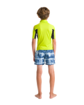 The C-Skins Boys Nuwave Rash Vest in Lime, Anthracite & Multi